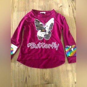 Girls Fleece Flip Sequins Top